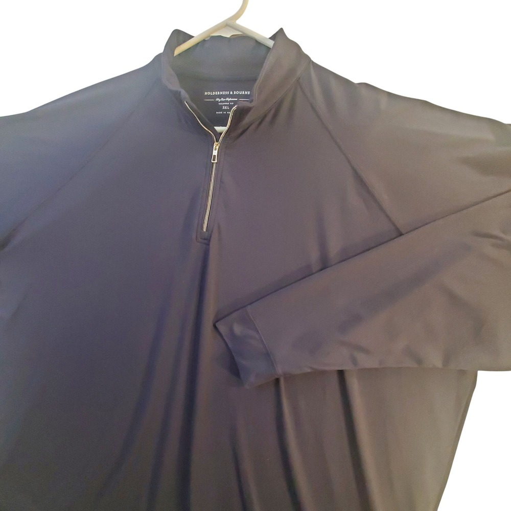 Holderness & Bourne The Westland Mens 3XL Black 1/4 Zip Dry Luxe Pullover